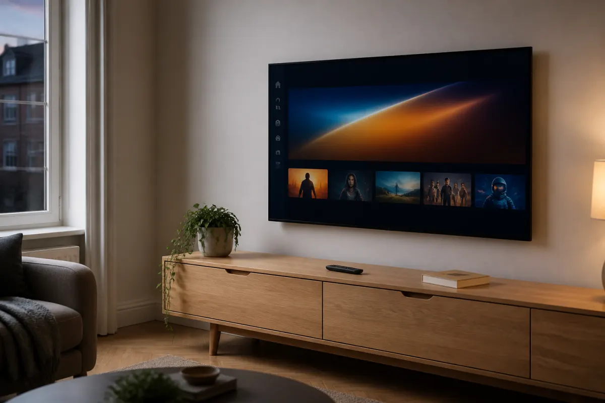 Living room TV ready for Osiris IPTV setup